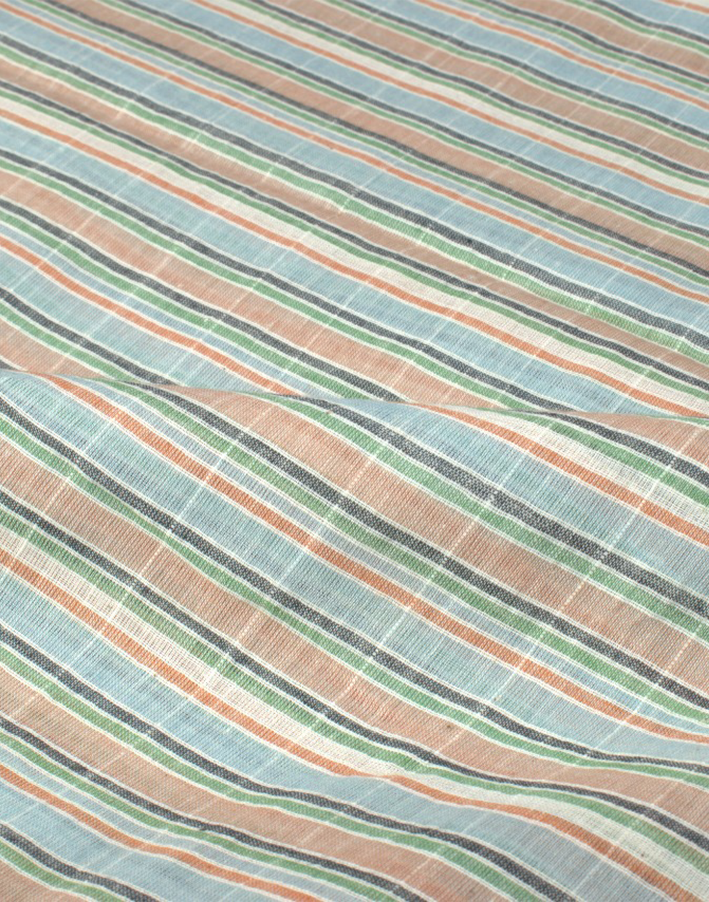 Handwoven Cotton Striped Fabric - Pomelo