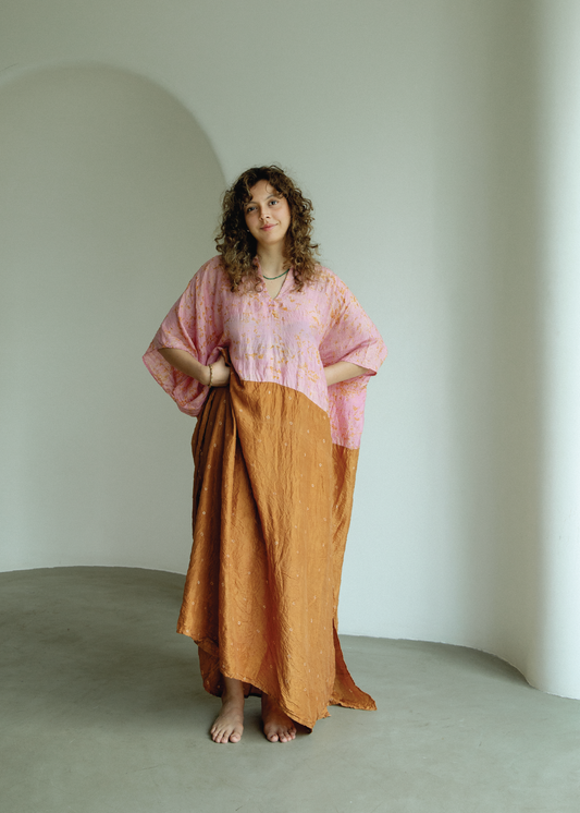 Silk Kaftan - Gulabi