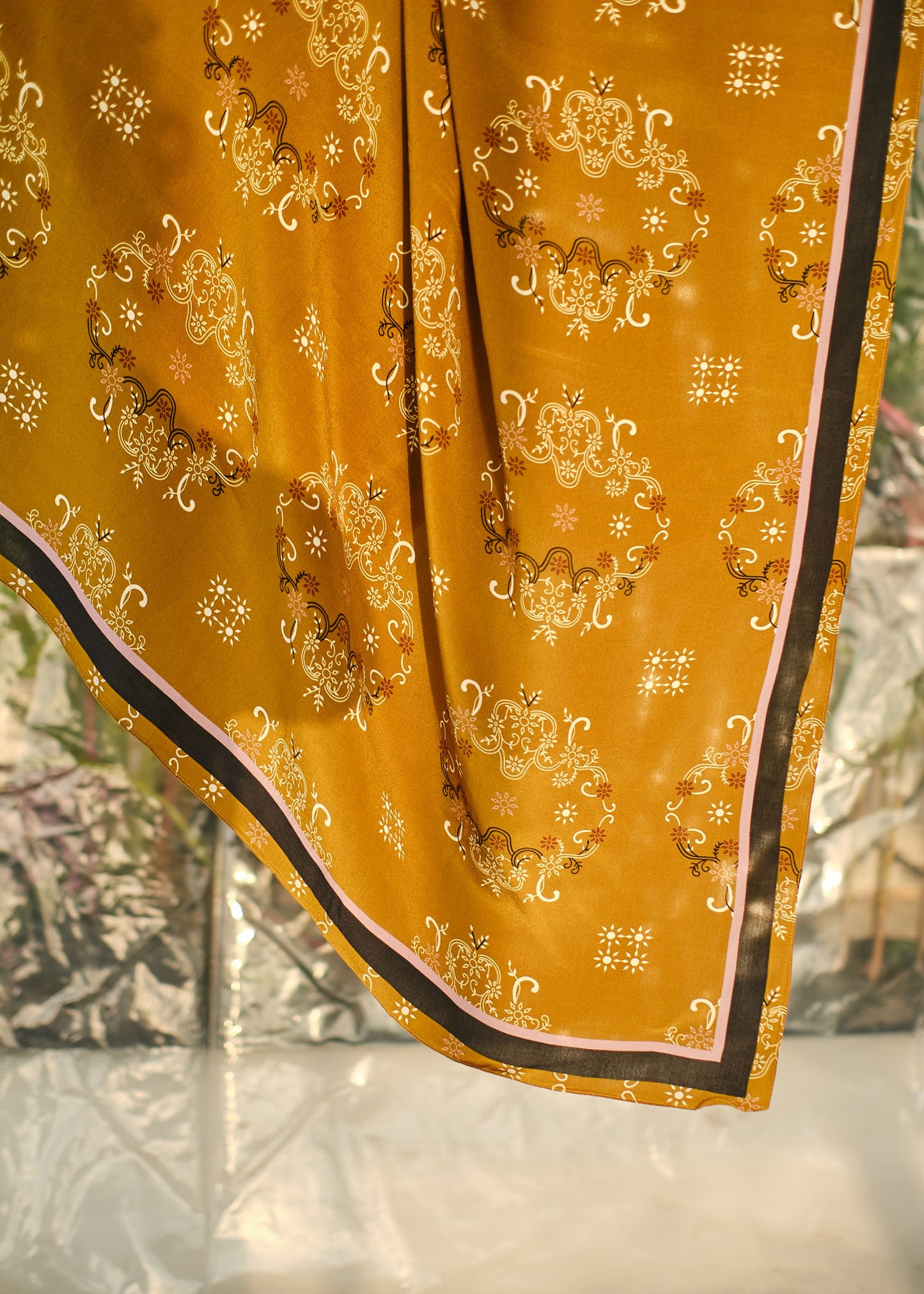 Ieena Mustard - Silk Square Scarf