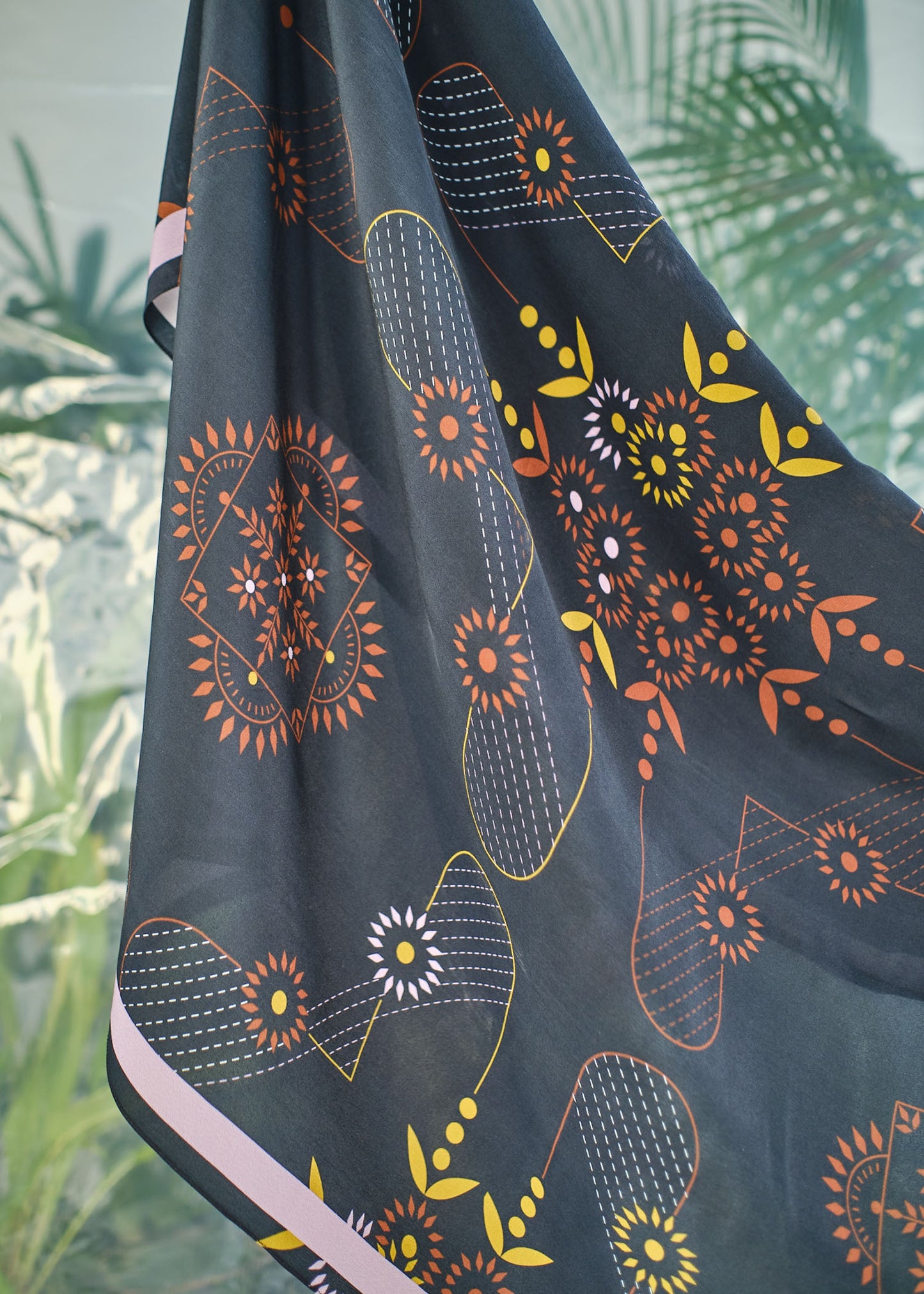 Aaria Charcoal - Silk Square Scarf
