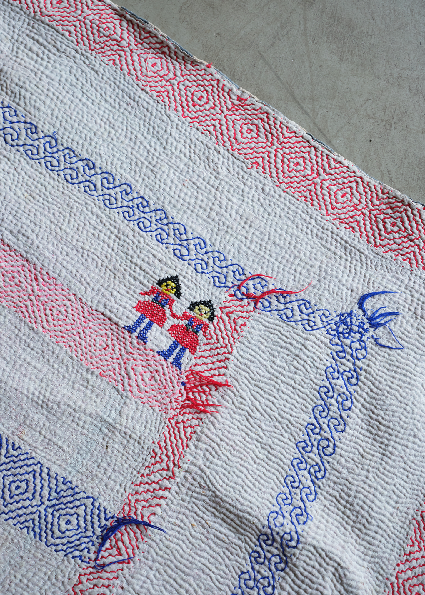 Holding Hands - Vintage Kantha Quilt