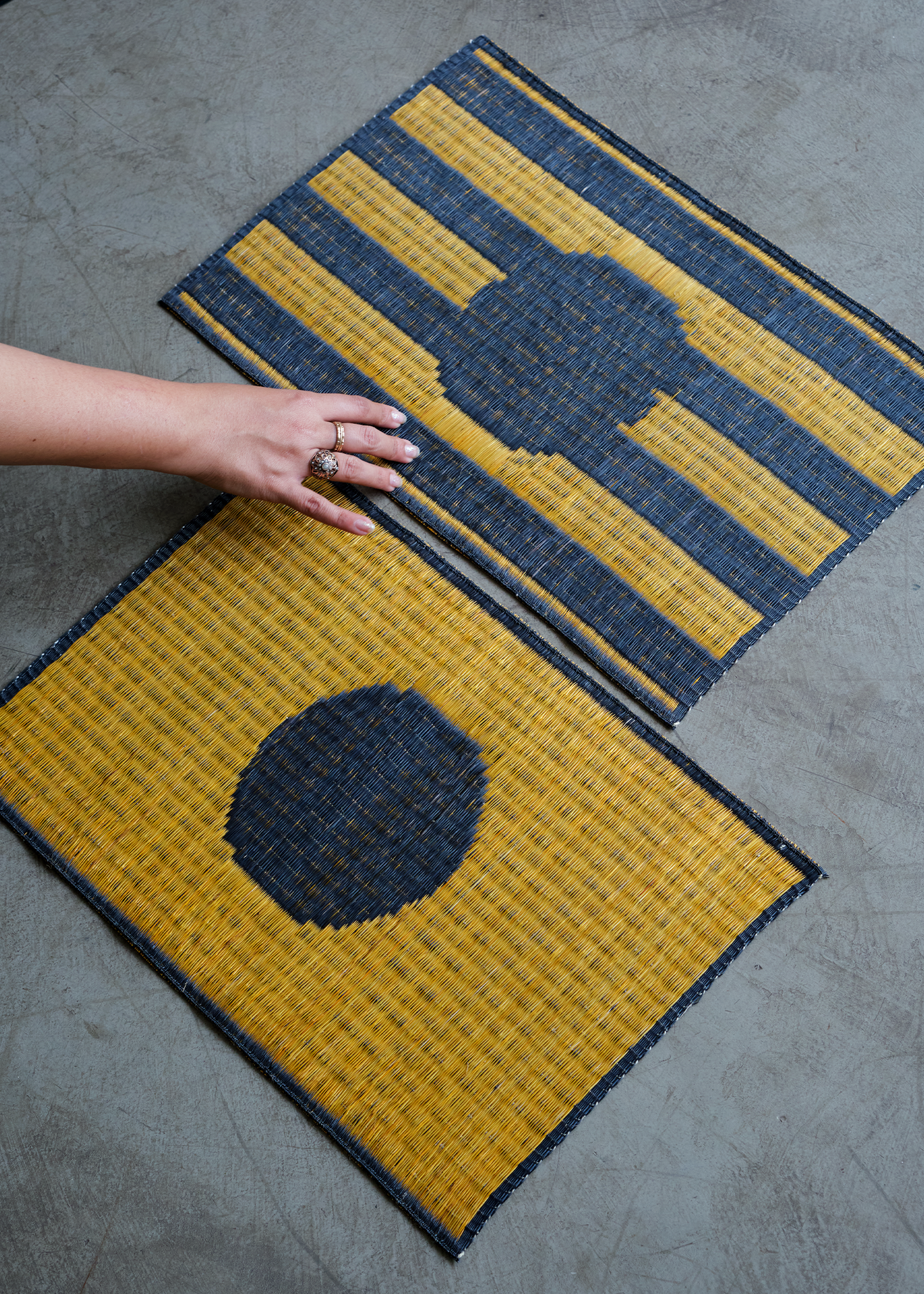 Wabi Handwoven Masland Placemats - Set of 2 in Black